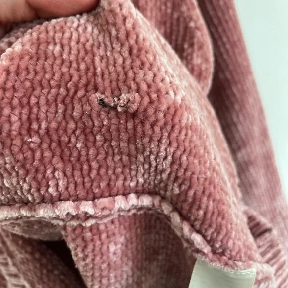 Wilfred Aritzia Violetta Chenille V-Neck Wife Sleeve Sweater in Rose Mauve - Picture 7 of 13